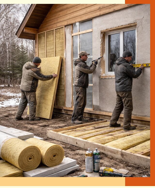 Утепление дачного дома в Кохме от 4934 руб/м2 — недорого | ТепломастерКхм