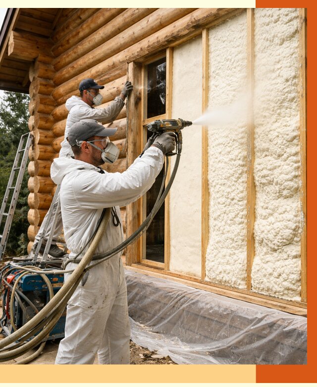 Утепление деревянного дома ППУ в Кохме от 4363 руб/м2 | ТепломастерКхм — под ключ