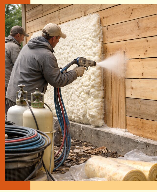 Утепление деревянного дома пенополиуретаном в Кохме