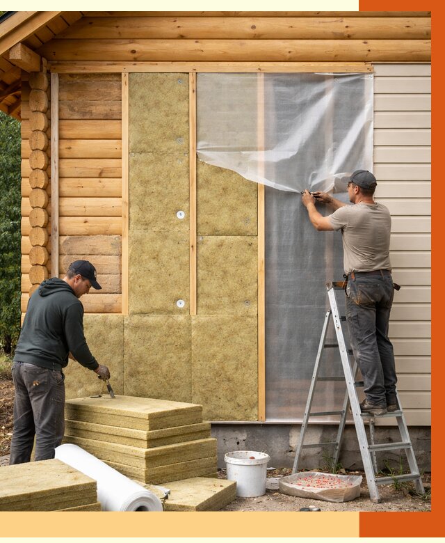 Утепление дома из бруса в Кохме от 3896 руб./м2 — работы под ключ | ТепломастерКхм