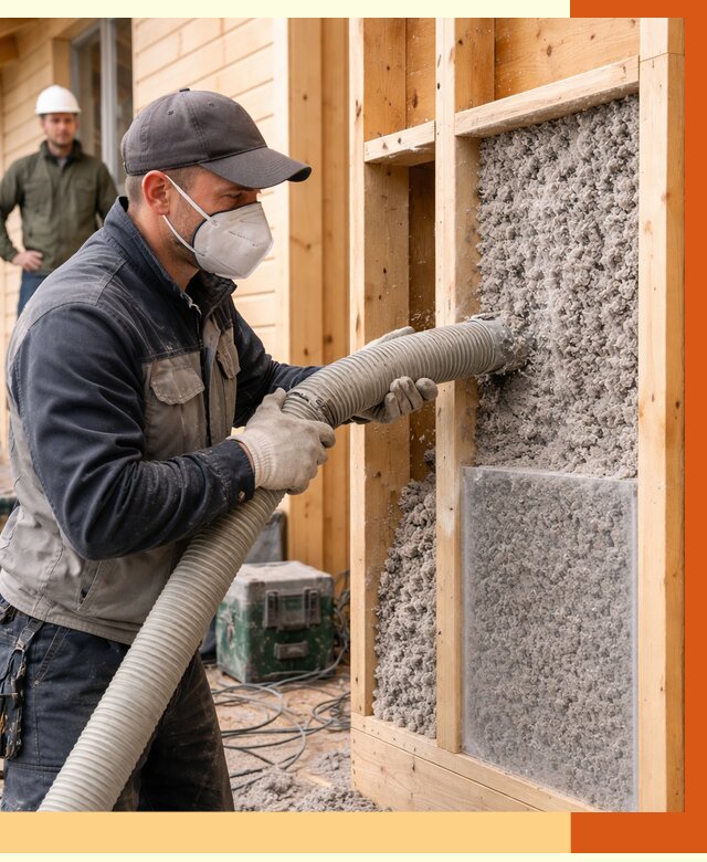 Утепление дома из бруса эковатой в Кохме от 1922 руб/м2 | ТепломастерКхм