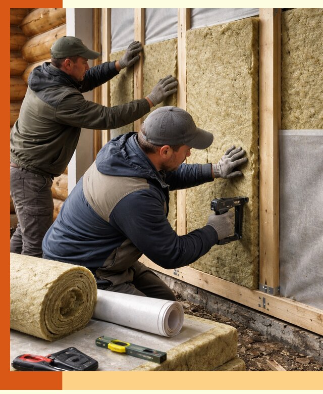 Утепление бревенчатого дома под ключ в Кохме