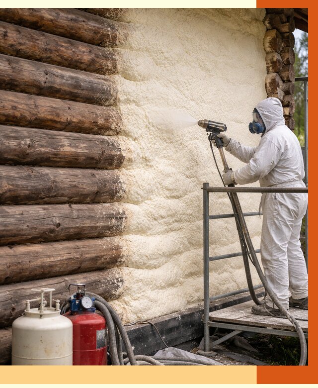 Утепление бревенчатого дома ППУ в Кохме под ключ от 6493 руб. | ТепломастерКхм