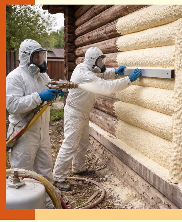 Утепление бревенчатого дома ППУ в Кохме эффективной изоляцией