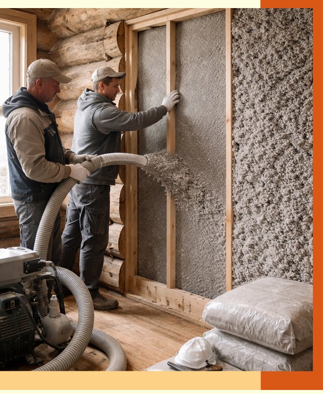 Утепление бревенчатого дома эковатой в Кохме от 2857 руб. | ТепломастерКхм