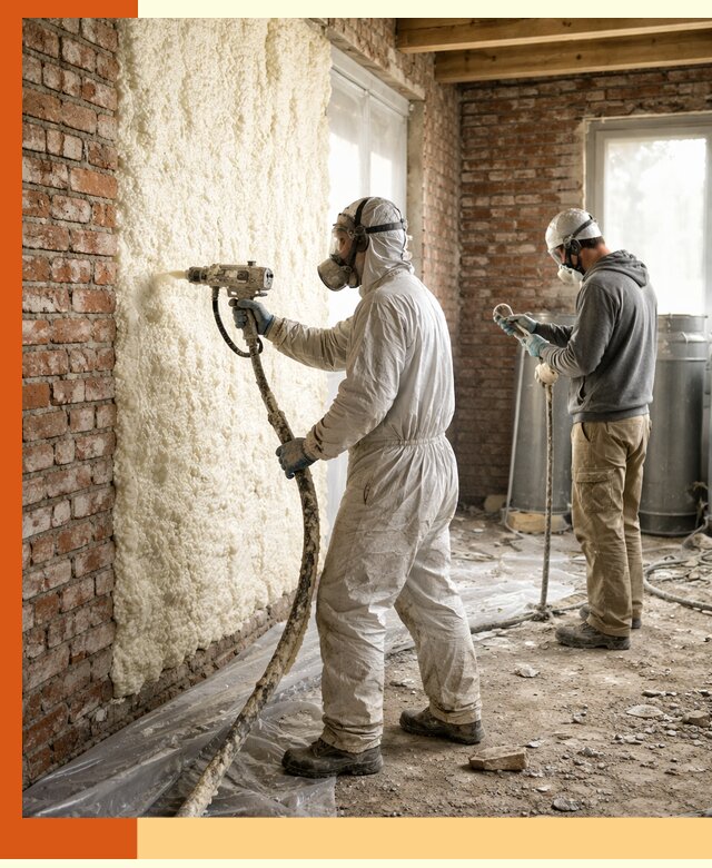 Утепление кирпичного дома пенополиуретаном в Кохме