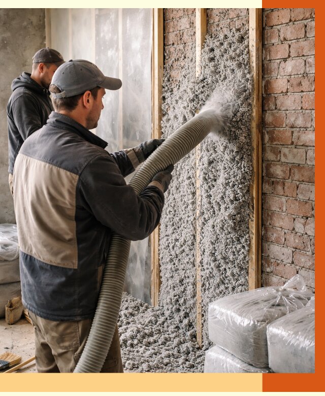 Утепление кирпичного дома эковатой в Кохме от 2441 руб./м² | ТепломастерКхм