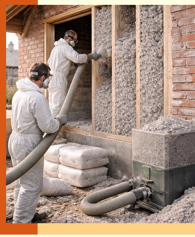 Утепление кирпичного дома эковатой в Кохме