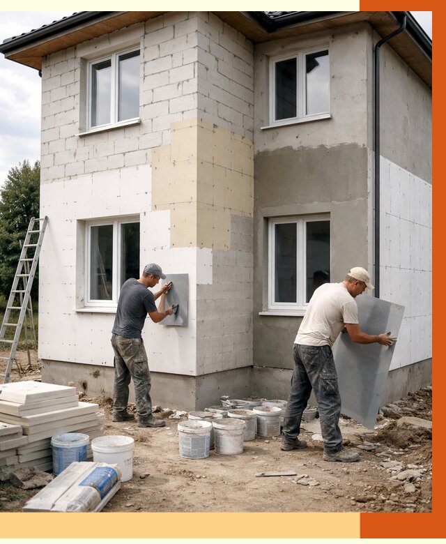 Утепление дома из газобетона в Кохме от 4363 руб./м² — заказать у ТепломастерКхм