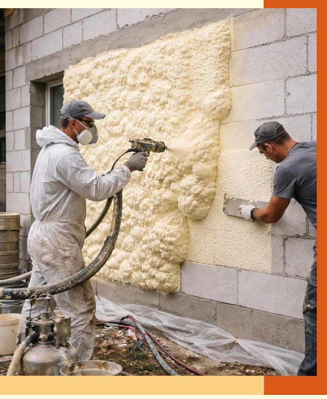 Утепление дома из газобетона ППУ в Кохме от 4986 руб./м² под ключ | ТепломастерКхм