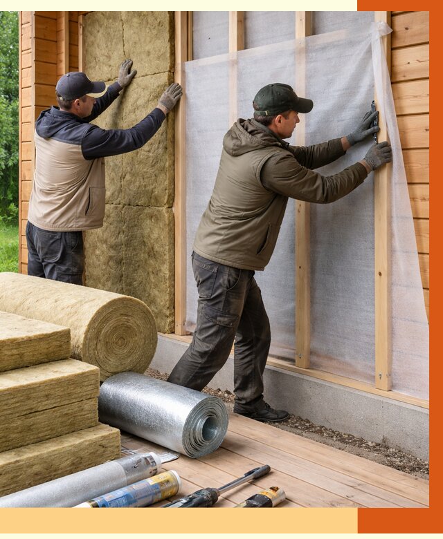 Утепление дома из двойного бруса в Кохме от 4986 руб./м² — ТепломастерКхм под ключ