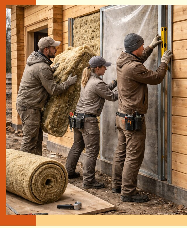 Утепление дома из двойного бруса в Кохме качественно и надёжно