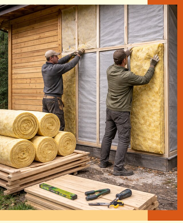 Утепление бани снаружи в Кохме от 88298 руб. под ключ | ТепломастерКхм