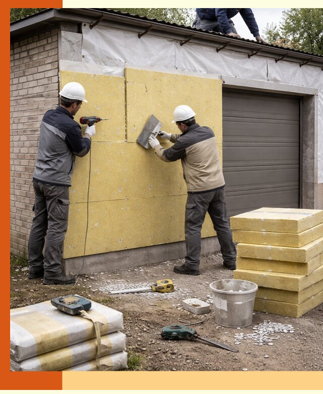 Утепление гаража снаружи в Кохме качественно и надёжно