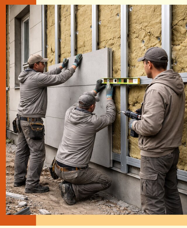 Утепление вентилируемого фасада под ключ в Кохме