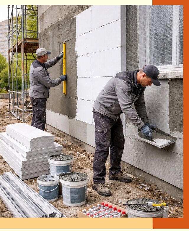 Утепление фасада и стен снаружи в Кохме от 4363 руб. | ТепломастерКхм