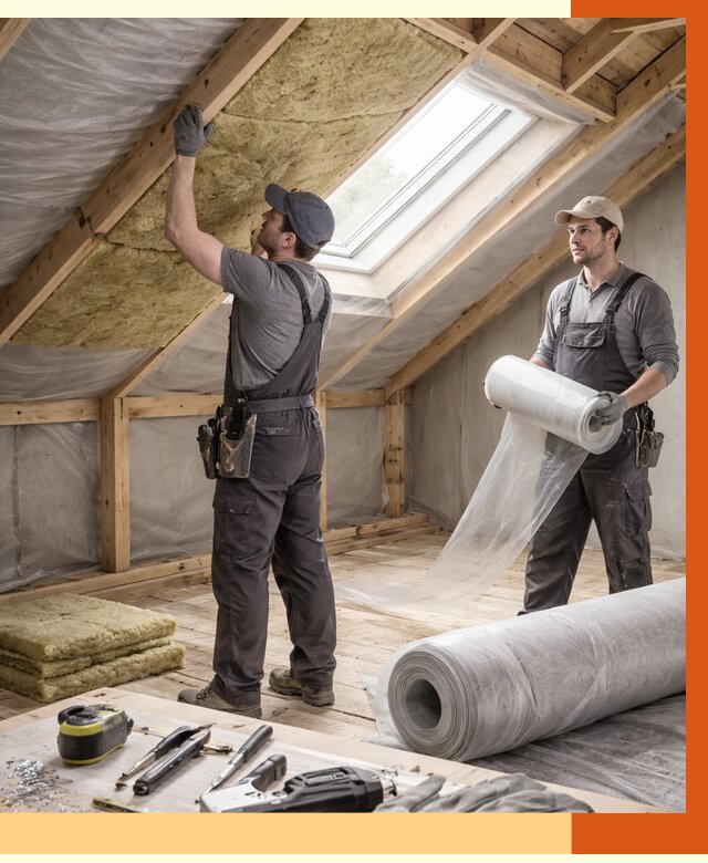 Утепление крыши изнутри мансарды в Кохме от 4363 руб./м² | ТепломастерКхм