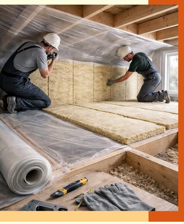 Утепление перекрытий в Кохме от 2961 руб/м2 — утепление межэтажных и чердачных | ТепломастерКхм