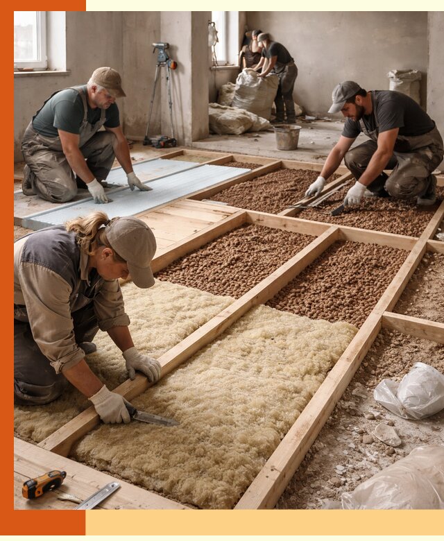 Утепление перекрытий жилых и промышленных зданий в Кохме