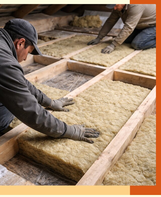 Утепление чердака минватой в Кохме от 3636 руб/м2 под ключ | ТепломастерКхм