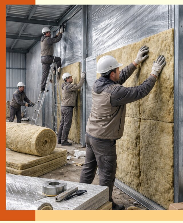 Утепление металлического склада в Кохме: теплоизоляция и герметизация