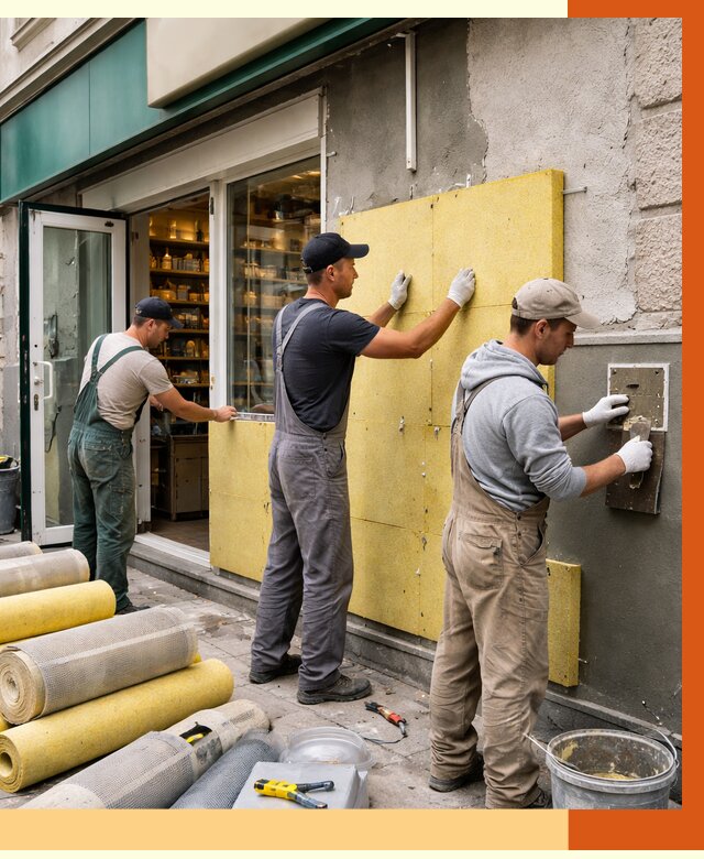 Утепление магазина в Кохме от 4675 руб/м2 — цена, стены и снаружи | ТепломастерКхм