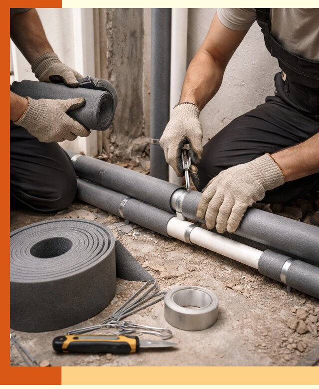 Утепление труб водоснабжения в Кохме — монтаж и защита сети