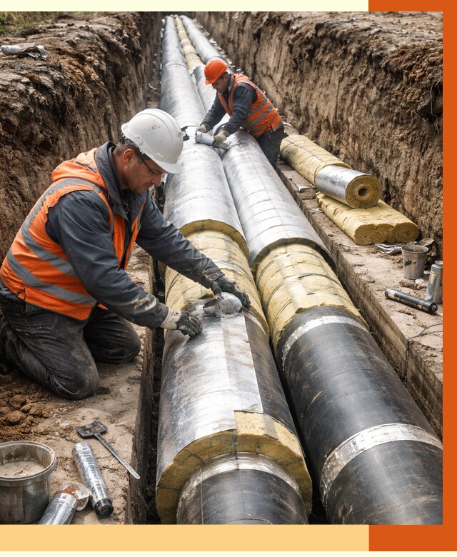 Утепление теплотрассы в Кохме от 4675 руб./м2 — ппу и комплексная изоляция | ТепломастерКхм