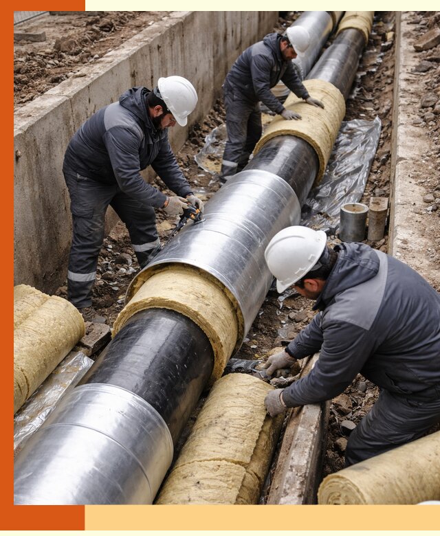 Утепление теплотрассы в Кохме: утеплительные работы и материалы