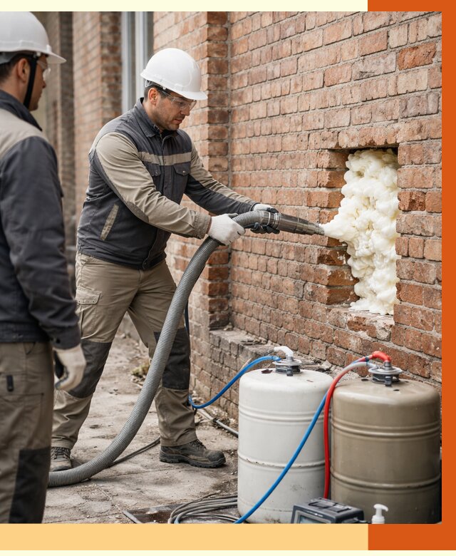 Заливка ППУ в пустоты кирпичной стены в Кохме от 2857 руб. | ТепломастерКхм