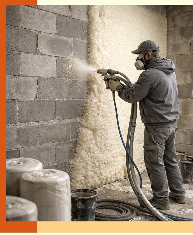 Утепление блочной стены ППУ в Кохме качественно и надёжно