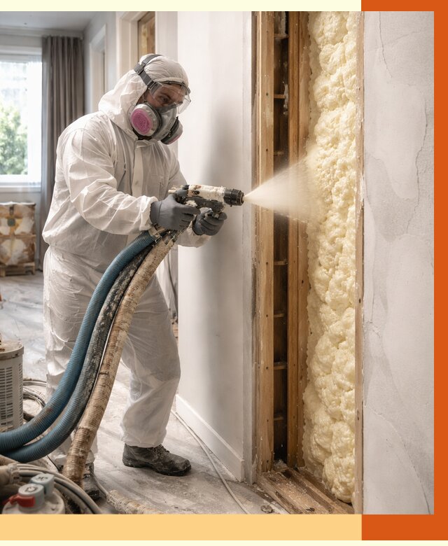 Межстеновое утепление ППУ в Кохме от 2857 руб/м2 — межстенное утепление под ключ | ТепломастерКхм