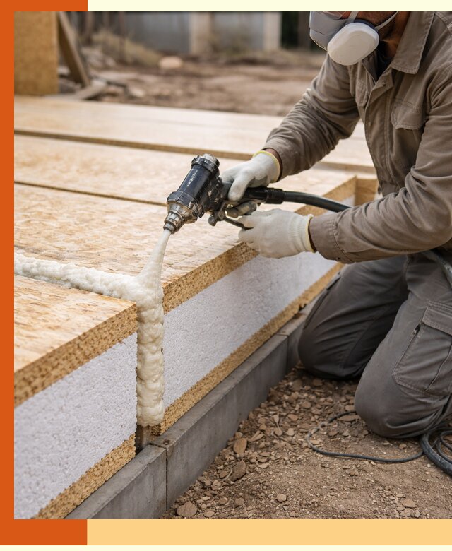 Утепление СИП-панелей пенополиуретаном (ППУ) в Кохме