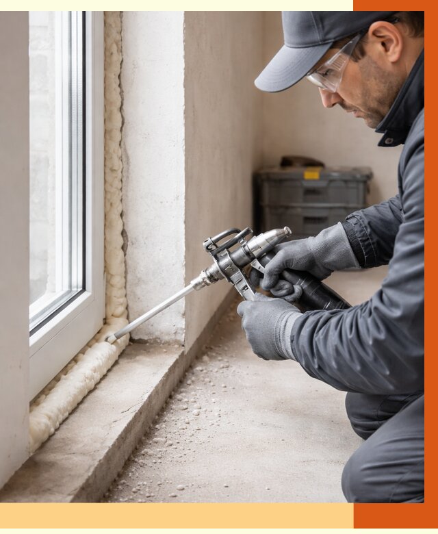 Герметизация стыков ППУ в Кохме от 1714 руб. за м2 — утепление примыканий под ключ | ТепломастерКхм