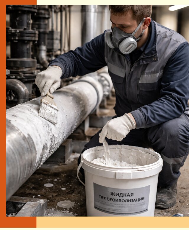 Утепление оборудования жидкой теплоизоляцией в Кохме