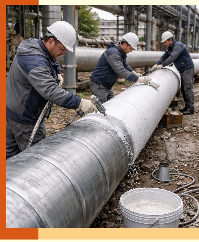 Утепление теплотрассы жидкой теплоизоляцией в Кохме