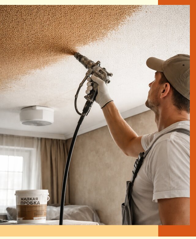 Утепление потолка жидкой пробкой в Кохме от 3636 руб. | ТепломастерКхм