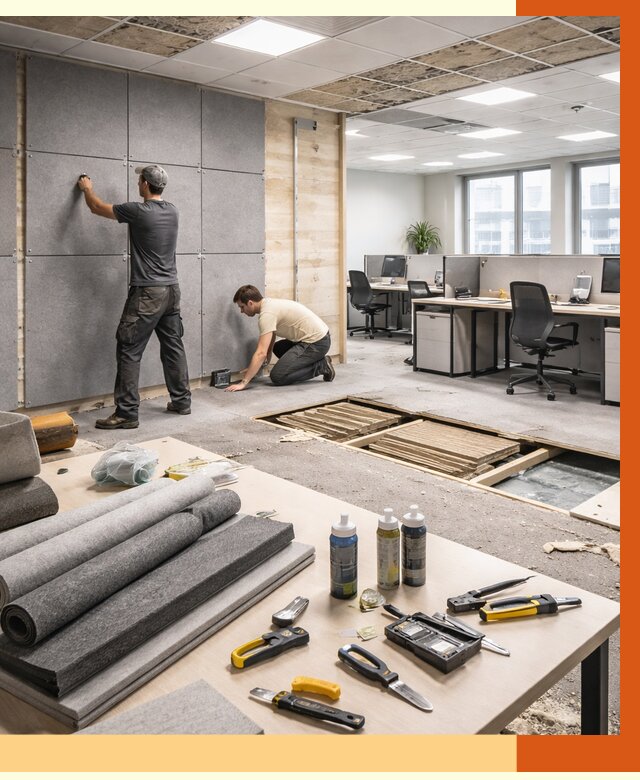 Профессиональная шумоизоляция офиса в Кохме от 7012 руб. за м2 | ТепломастерКхм