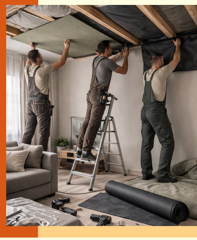 Шумоизоляция потолка в Кохме — профессиональное устранение шумов