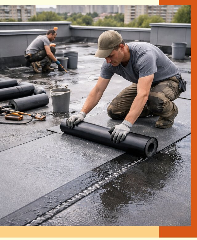 Гидроизоляция плоской кровли в Кохме от 4675 руб./м2 — профессионально | ТепломастерКхм
