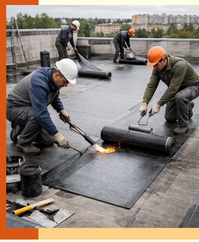 Профессиональная гидроизоляция плоской кровли в Кохме