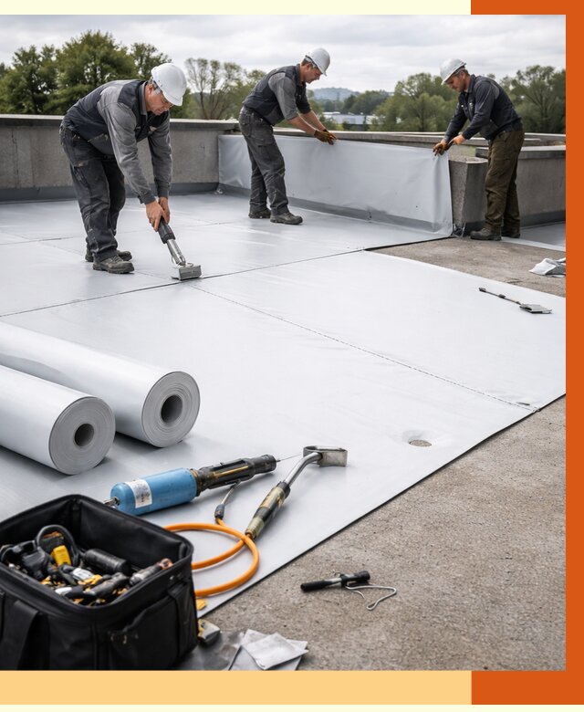 Гидроизоляция мембранной кровли в Кохме от 7791 руб./м² — профессионально | ТепломастерКхм