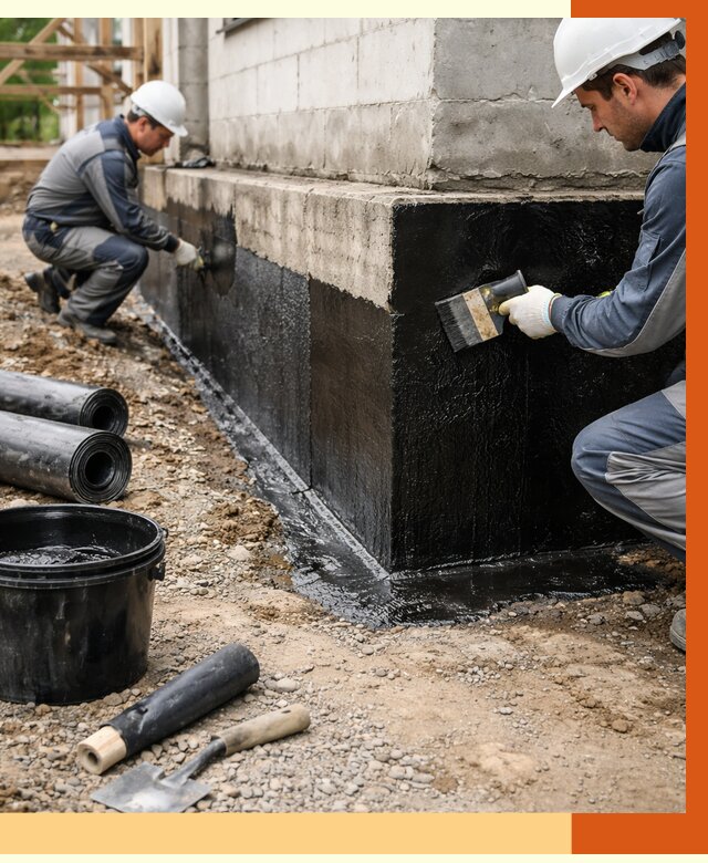 Гидроизоляция фундамента в Кохме от 1299 руб. — профессионально, под ключ | ТепломастерКхм