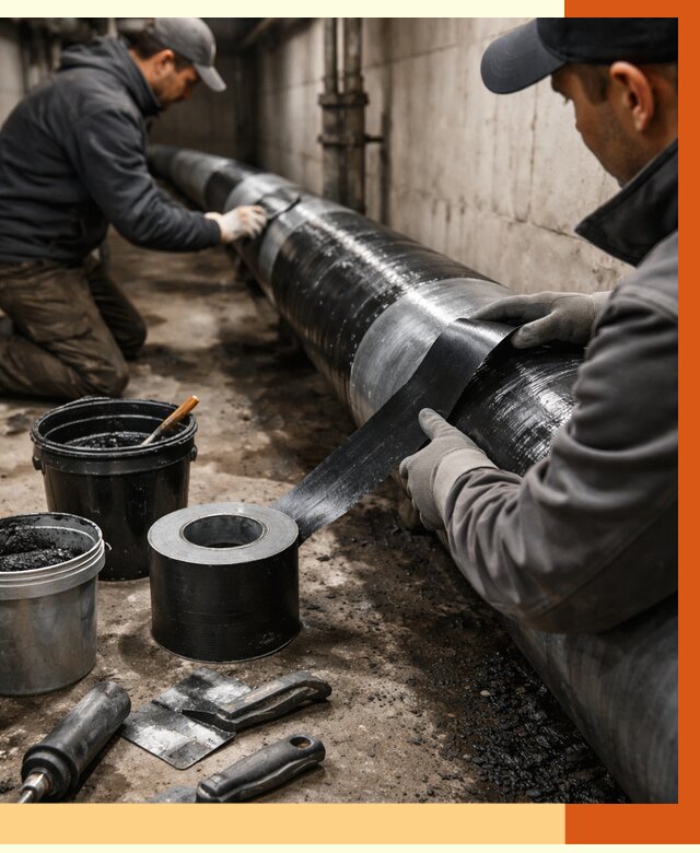 Гидроизоляция труб в Кохме от 2597 руб. — профессиональная герметизация | ТепломастерКхм