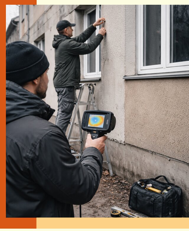 Тепловизионное обследование фасада в Кохме для выявления дефектов