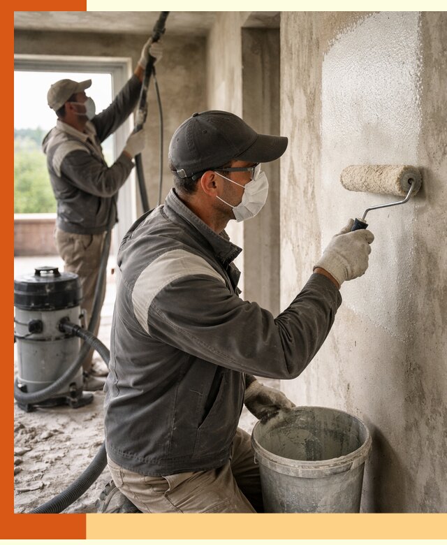 Подготовка поверхности под напыление утеплителя в Кохме