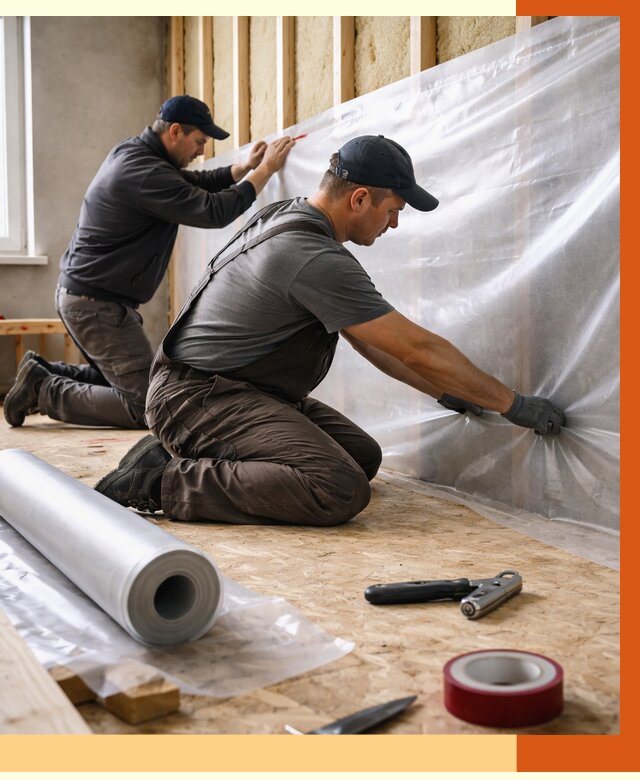 Монтаж пароизоляции в Кохме от 2597 руб. — установка и укладка под ключ | ТепломастерКхм