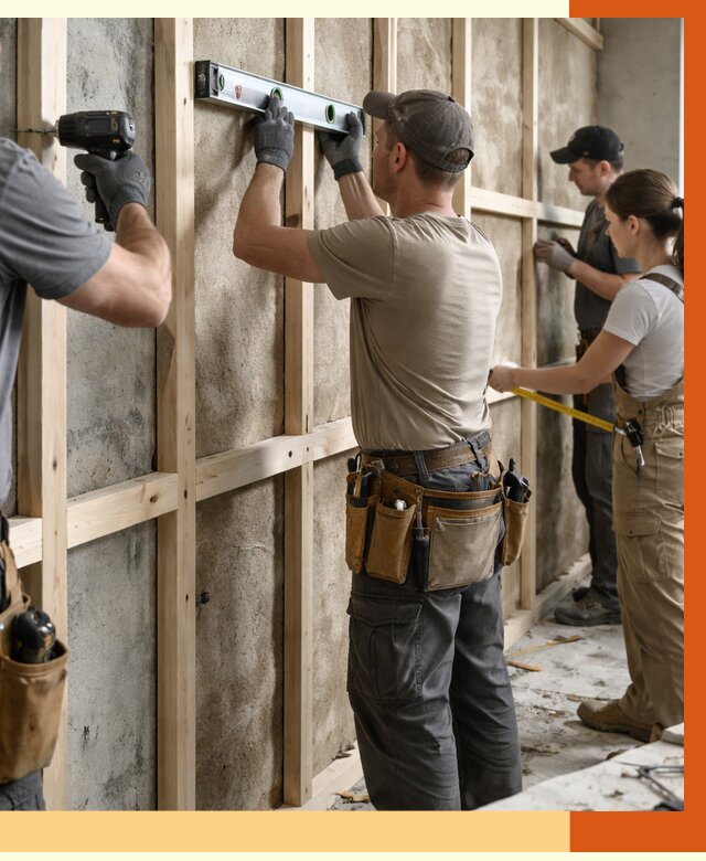 Монтаж обрешетки под утепление в Кохме от 1195 руб/м² | Заказать у ТепломастерКхм